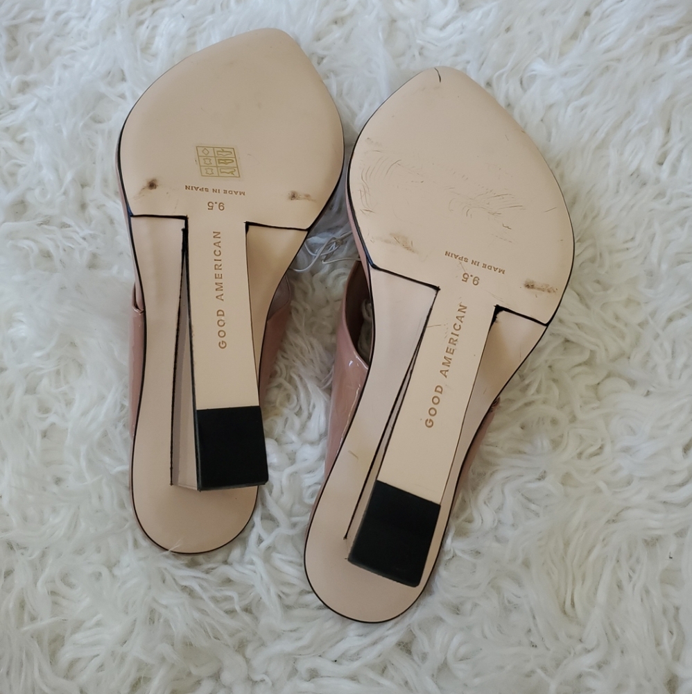 Good American Size 9.5 Dusty Pink Patent Leather Heels NWOB - Picture 4 of 7